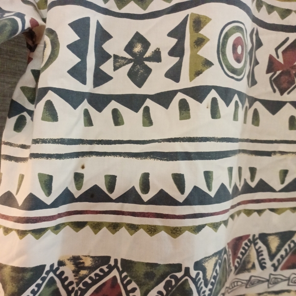 Vintage 80's Front Row Aztec Print Button Shirt Lg - Picture 8 of 8